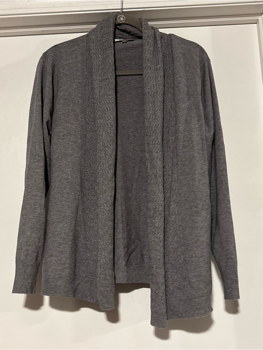 Women's Open-Front Lightweight Gray Cardigan